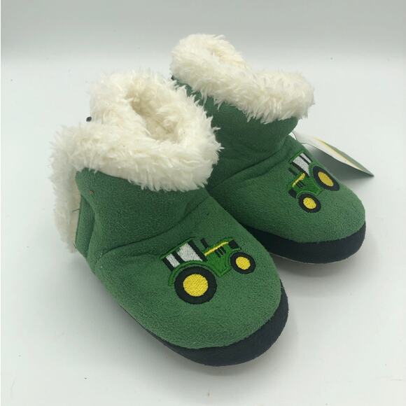 John Deere Tractor Baby Booties Boots Lined Slippers | Size 6-12 Months - Picture 1 of 8